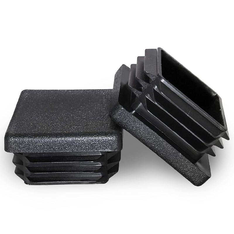 Prescott Plastics 1 1/4â€ (31.75 mm) Outer Perimeter Ribbed Plastic Hole Plugs, Square Black Metal Tubing End Caps, Strong Furniture Leg Inserts, Impact & Weather Resistant, Made in the USA - 20 Pack - Image 2